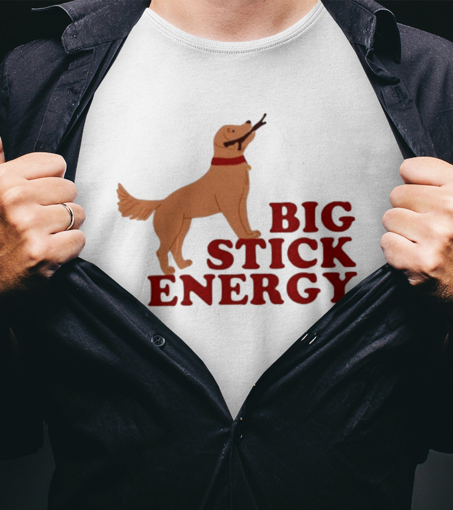 Big Stick Energy Golden Retriever Dog Lover Playful Pet T-Shirt
