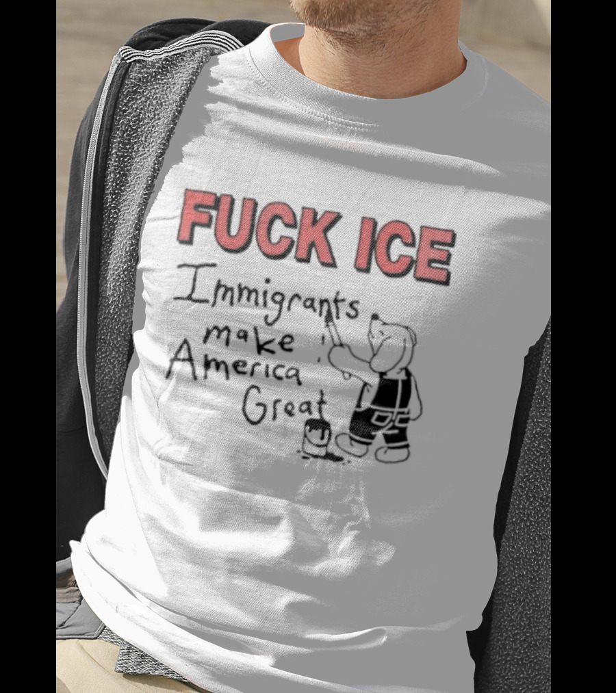 Fuck ICE Immigrants Make America Great Elephant Painter T-Shirt