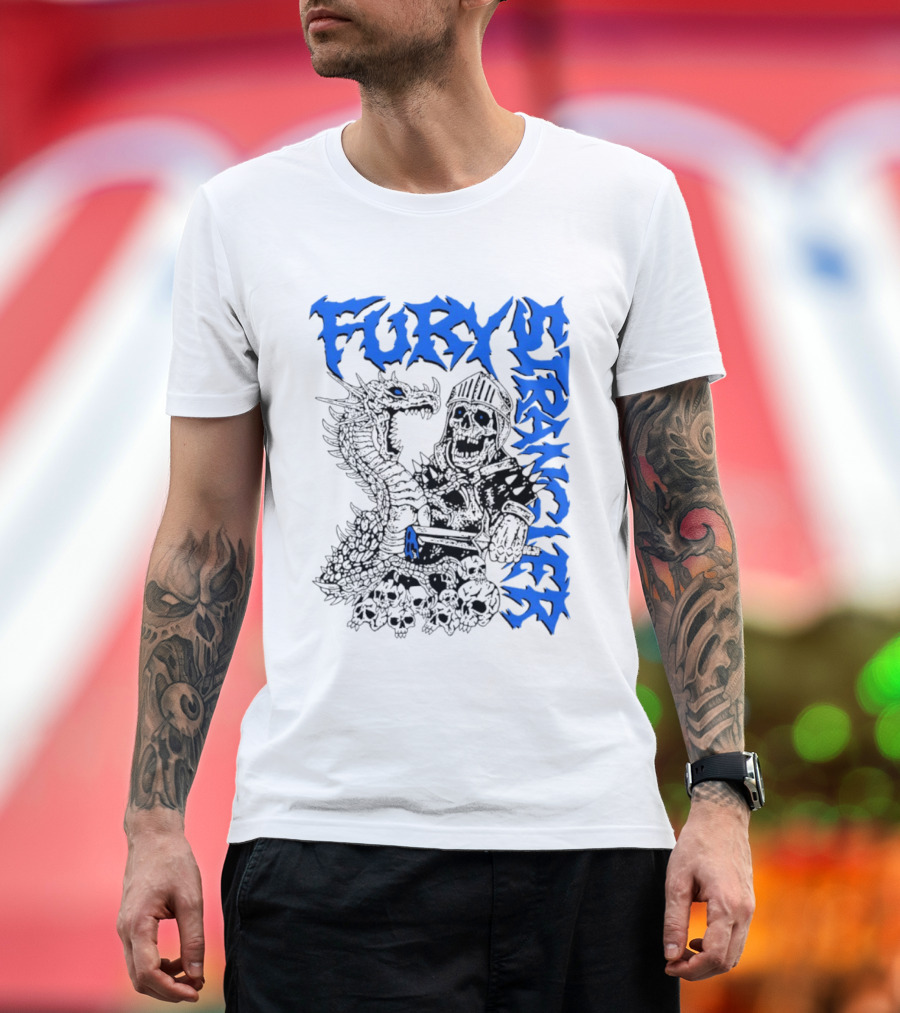 Fury Stranger Skeleton Knight And Dragon T-Shirt