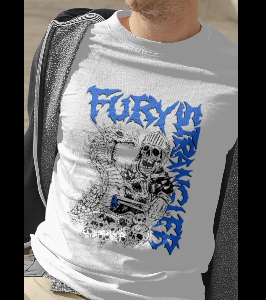 Fury Stranger Skeleton Knight And Dragon T-Shirt
