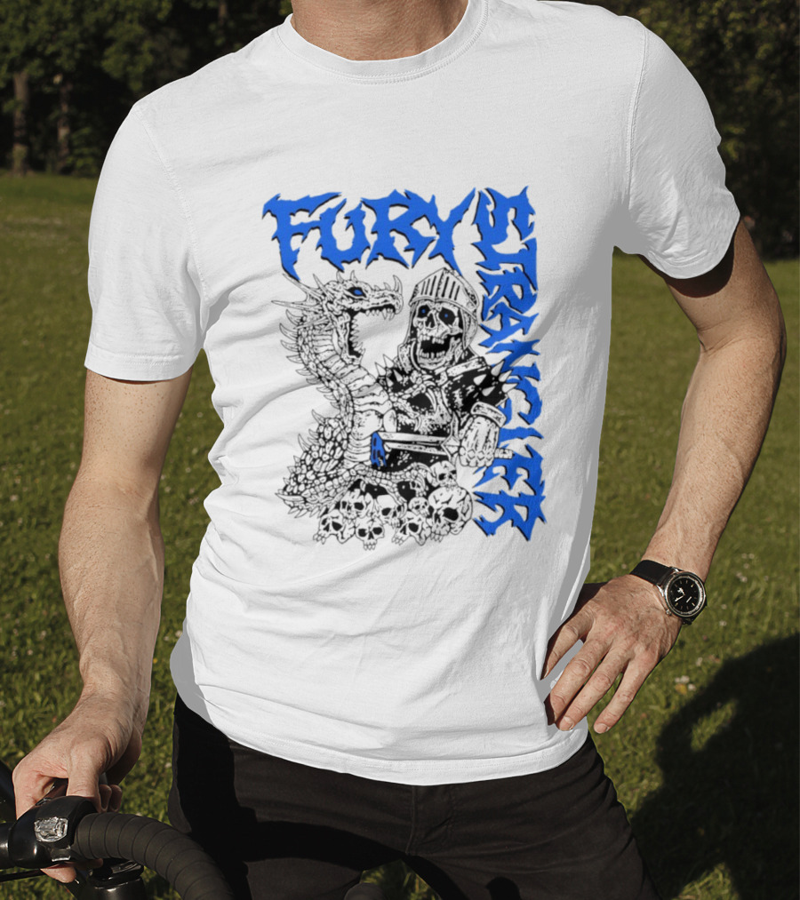 Fury Stranger Skeleton Knight And Dragon T-Shirt