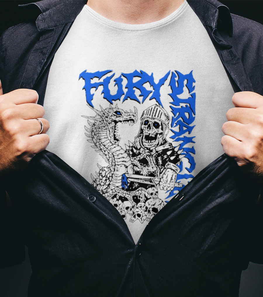 Fury Stranger Skeleton Knight And Dragon T-Shirt