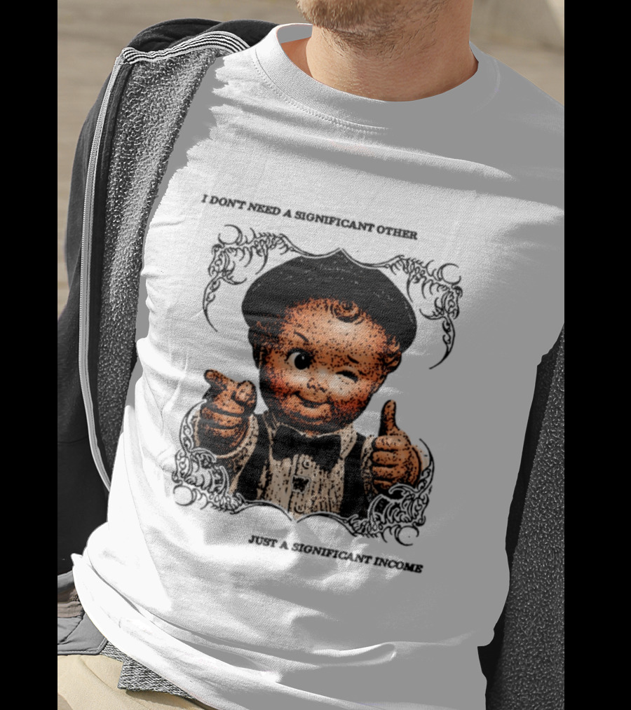 I Don't Need A Significant Other Cute Winking Kid With Bow Tie Just A Significant Income T-Shirt