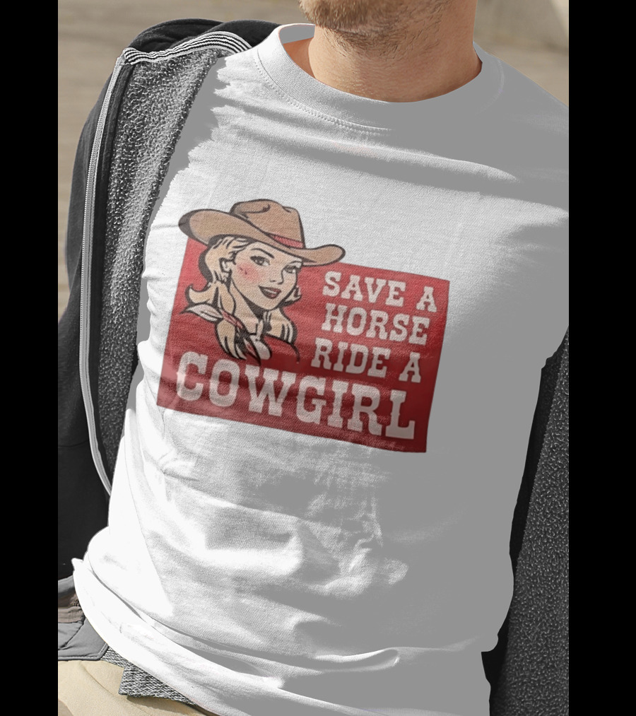 Save A Horse Ride A Cowgirl Western Country Music Vintage Style Cowgirl T-Shirt