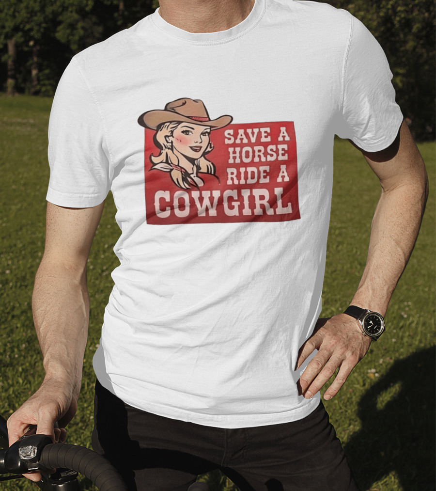 Save A Horse Ride A Cowgirl Western Country Music Vintage Style Cowgirl T-Shirt