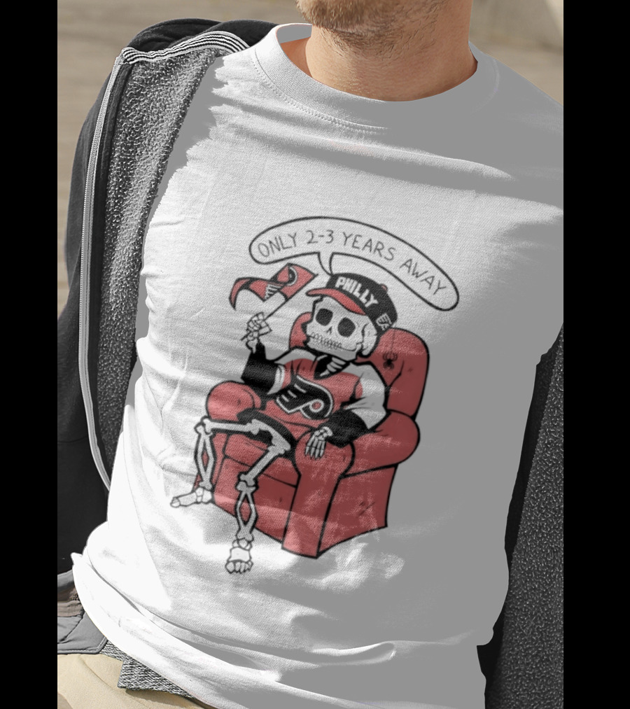 Skeleton Only 2 3 Years Away Philly Flyers Fan Chair T-Shirt