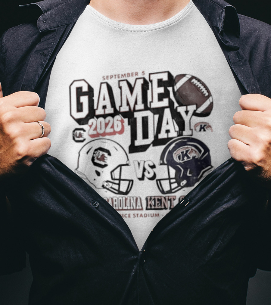 South Carolina Vs Kent State 2026 Game Day Football Helmets Williams Brice Stadium Columbia SC T-Shirt