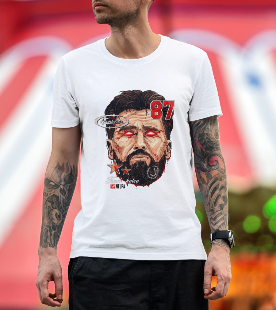 Travis Kelce Euphoria Lightning NFLPA Big Head 87 T-Shirt
