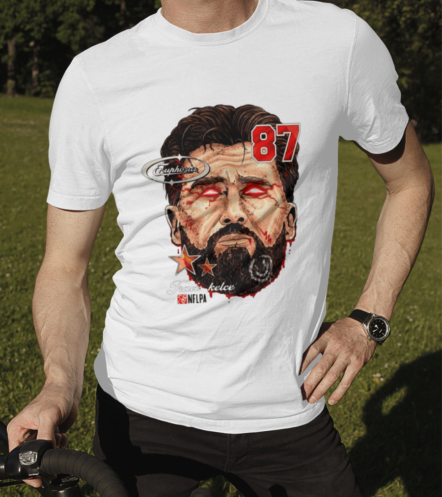 Travis Kelce Euphoria Lightning NFLPA Big Head 87 T-Shirt