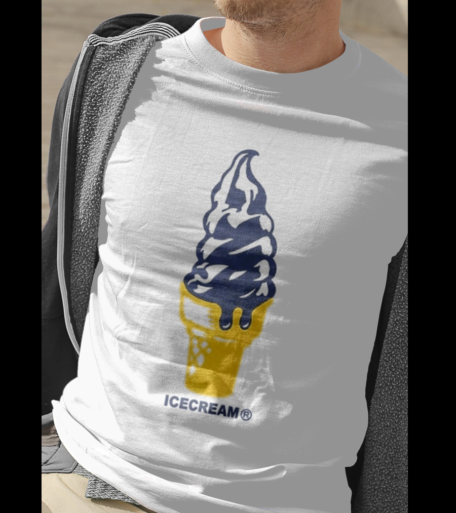 Trevor Goosby Ice Cream Blue And Yellow Cone T-Shirt