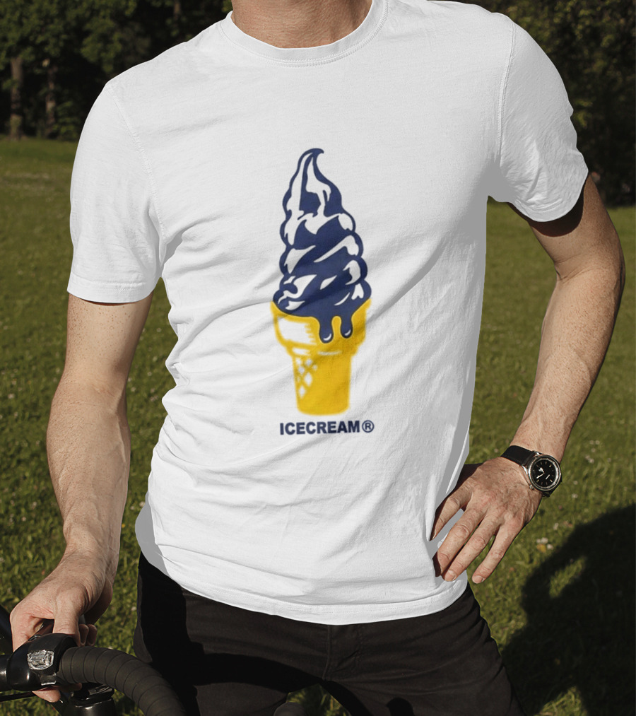 Trevor Goosby Ice Cream Blue And Yellow Cone T-Shirt