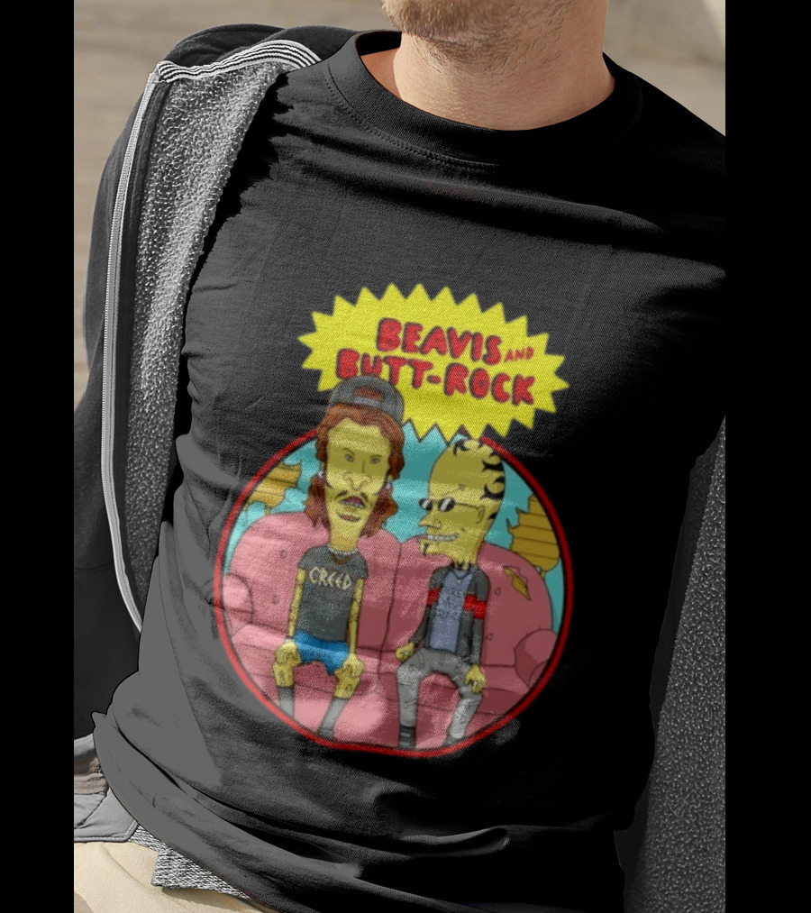 Beavis And Butt Head Rock Creed And Three Days Grace Couch Cartoon Characters T-Shirt
