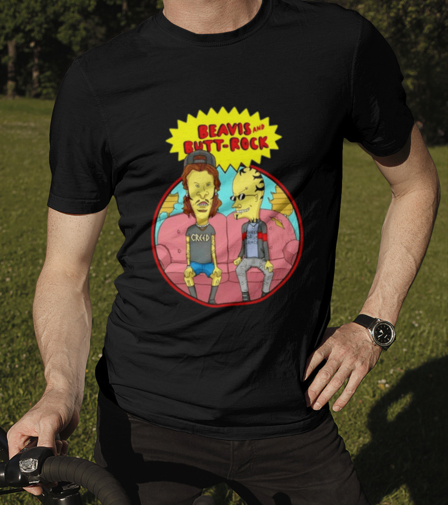 Beavis And Butt Head Rock Creed And Three Days Grace Couch Cartoon Characters T-Shirt