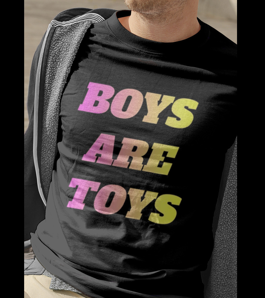 Boys Are Toys Gradient Pink And Yellow T-Shirt