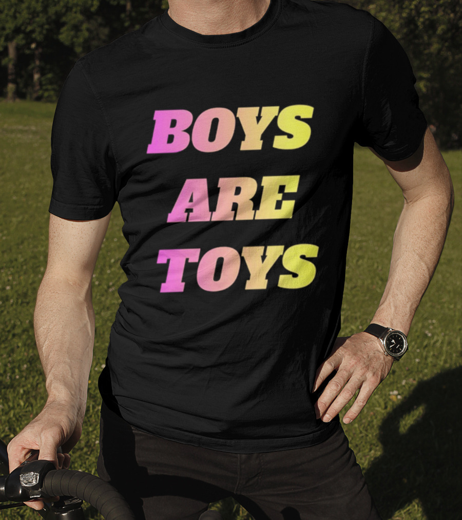 Boys Are Toys Gradient Pink And Yellow T-Shirt