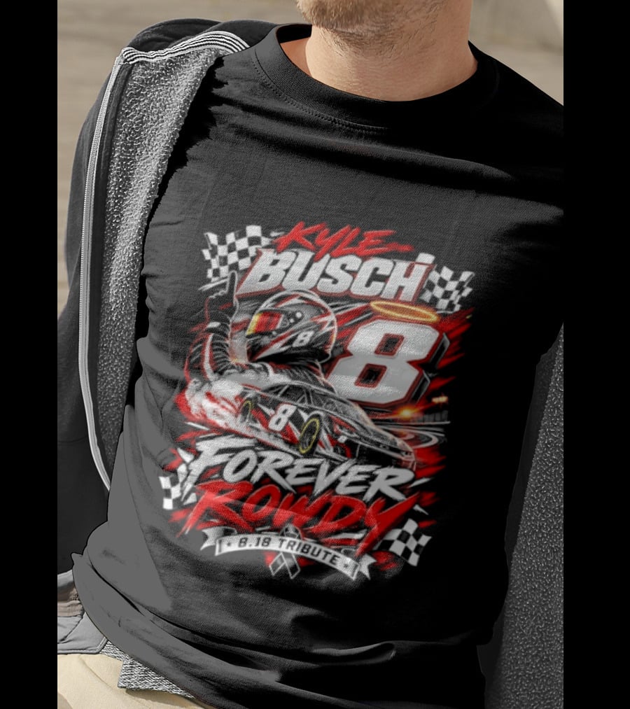 Kyle Busch 8 Forever Rowdy NASCAR Racing Angel Halo T-Shirt