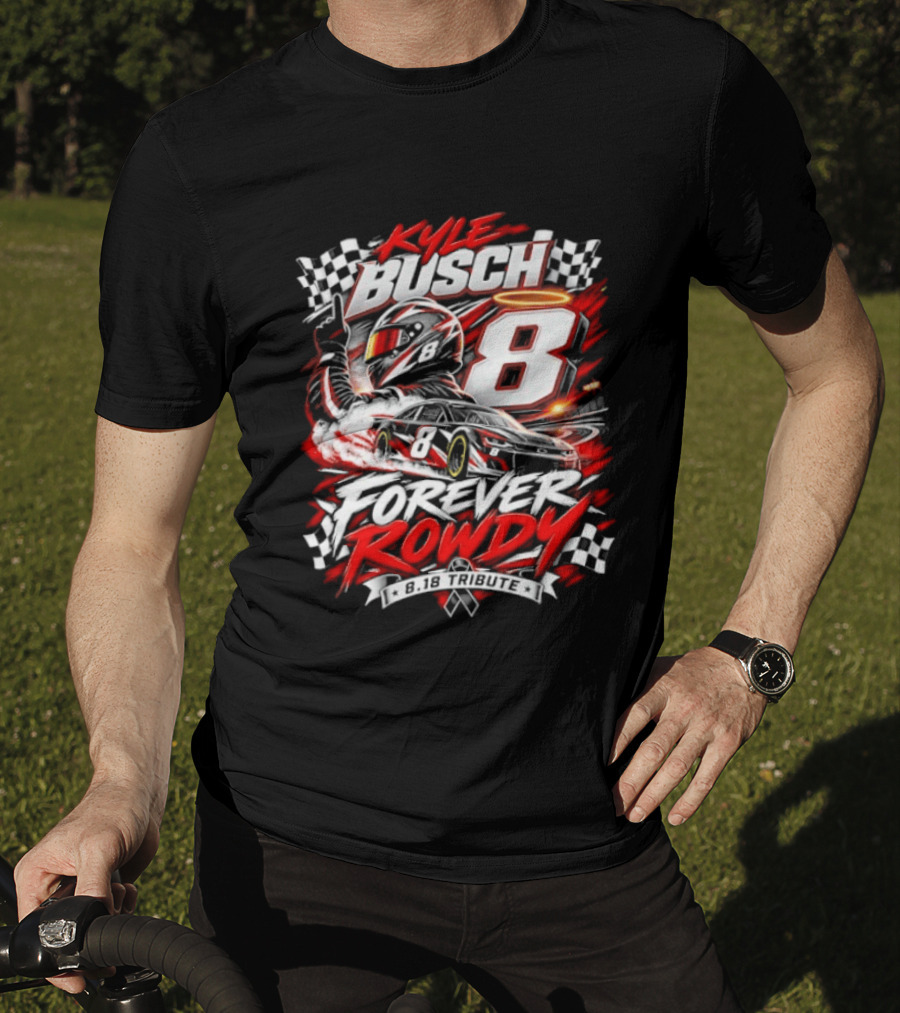 Kyle Busch 8 Forever Rowdy NASCAR Racing Angel Halo T-Shirt
