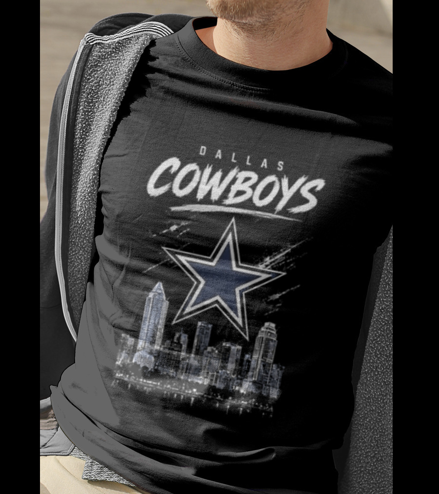 Dallas Cowboys Skyline Helmet America's Team Pride Legacy Glory 2026 Season T-Shirt