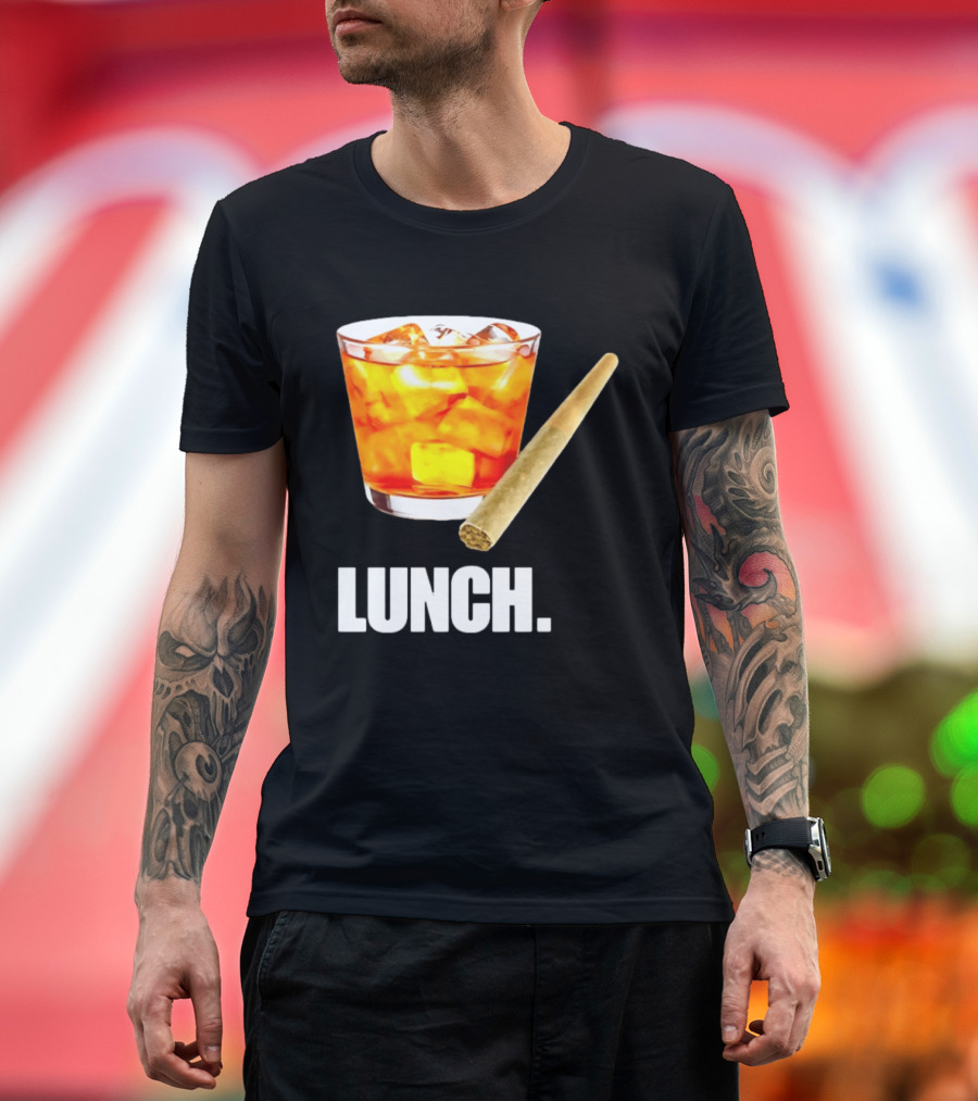Lunch Whiskey Cigar Drinking Smoking T-Shirt