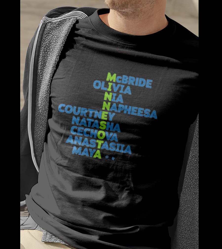 Minnesota McBride Olivia Nia Napheesa Courtney Natasha Cechova Anastasiia Maya 2026 Names T-Shirt