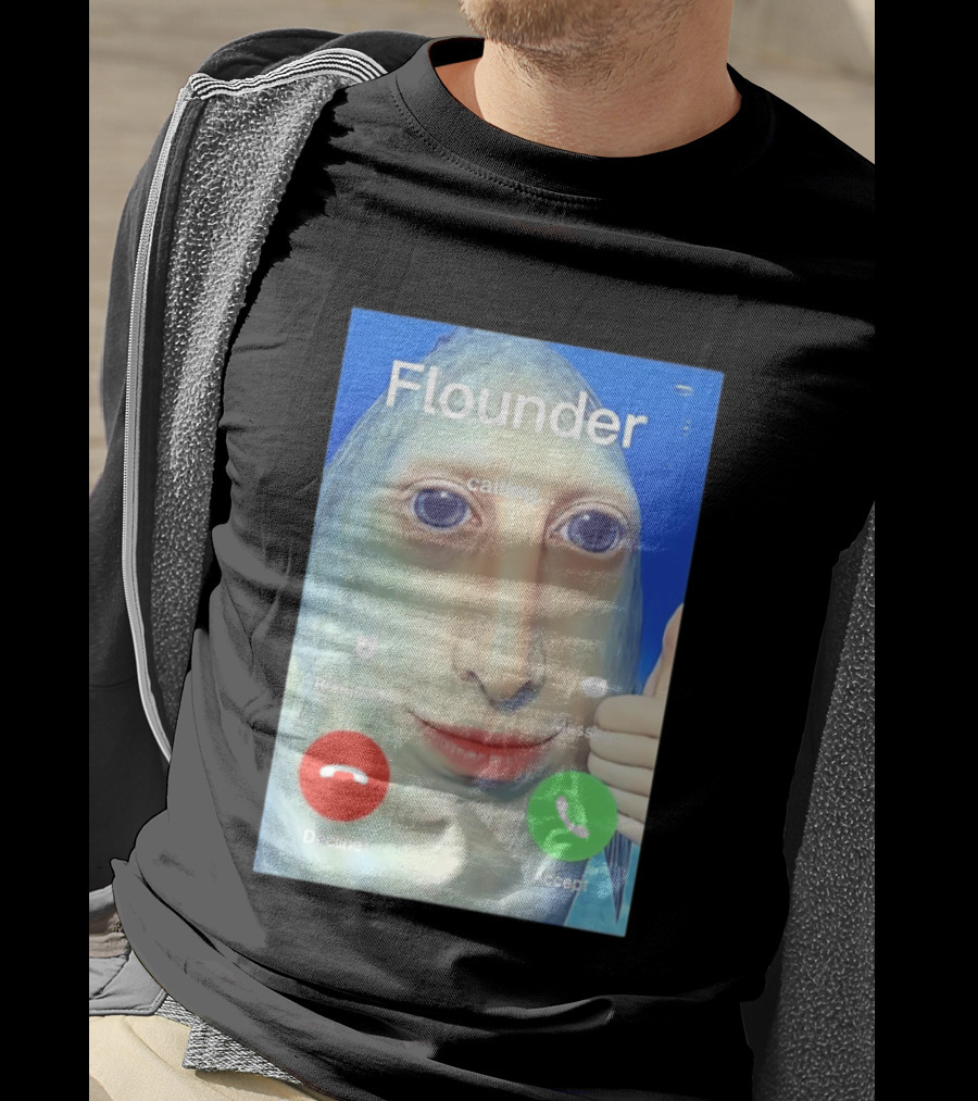 Flounder Calling Meme Decline Accept Remind Me Message T-Shirt