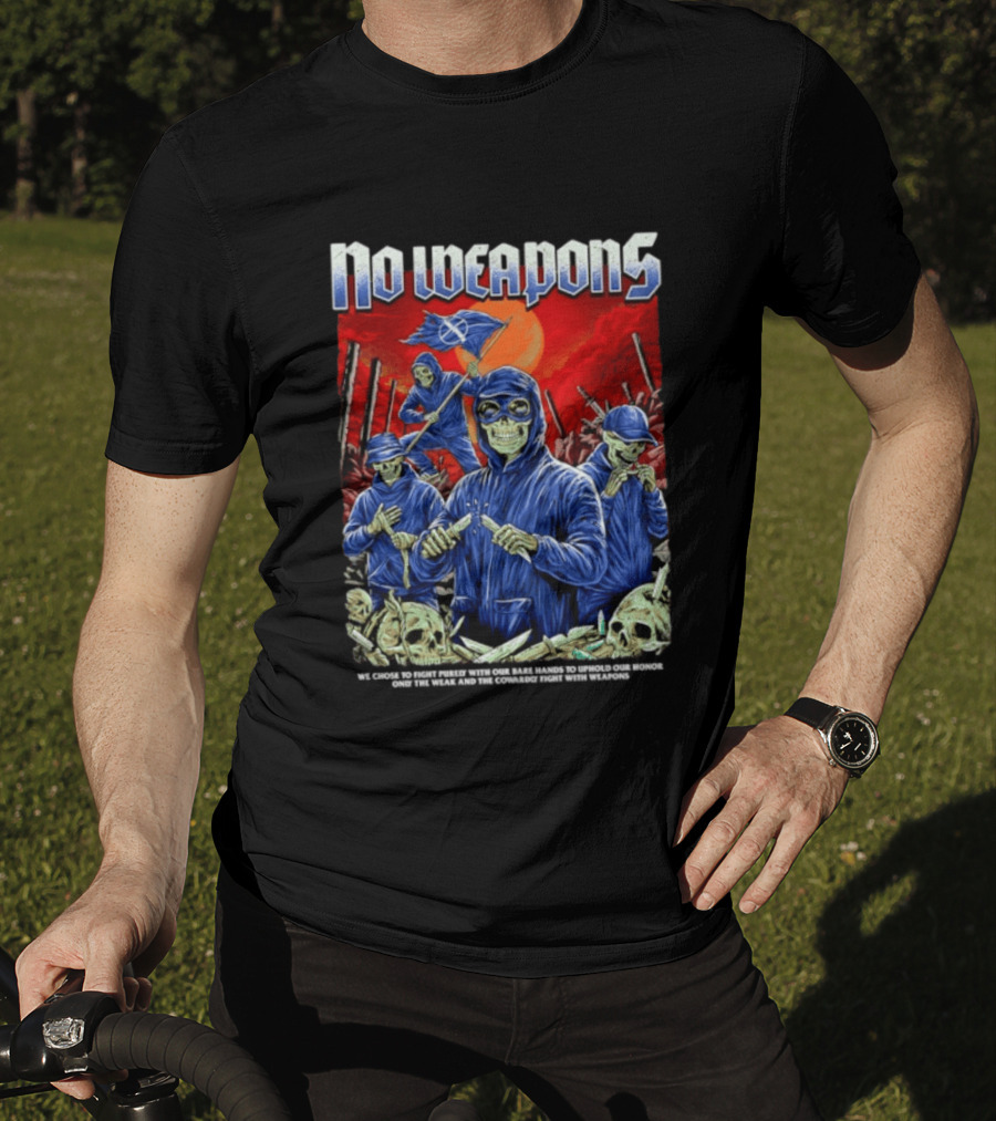 No Weapons Skeleton Warriors Bare Hands Honor Fight T-Shirt