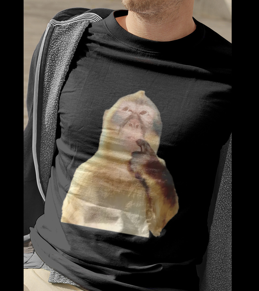 Pondering Monkey Curious Expression Contemplation T-Shirt