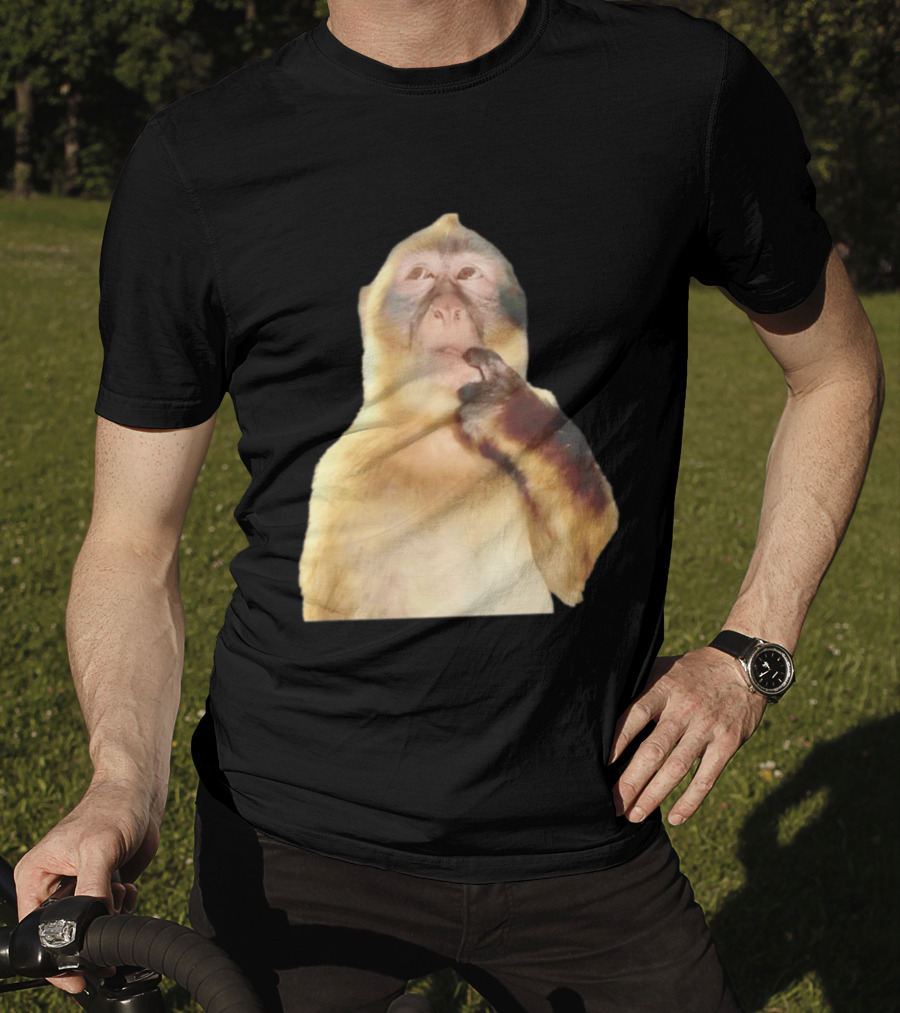 Pondering Monkey Curious Expression Contemplation T-Shirt