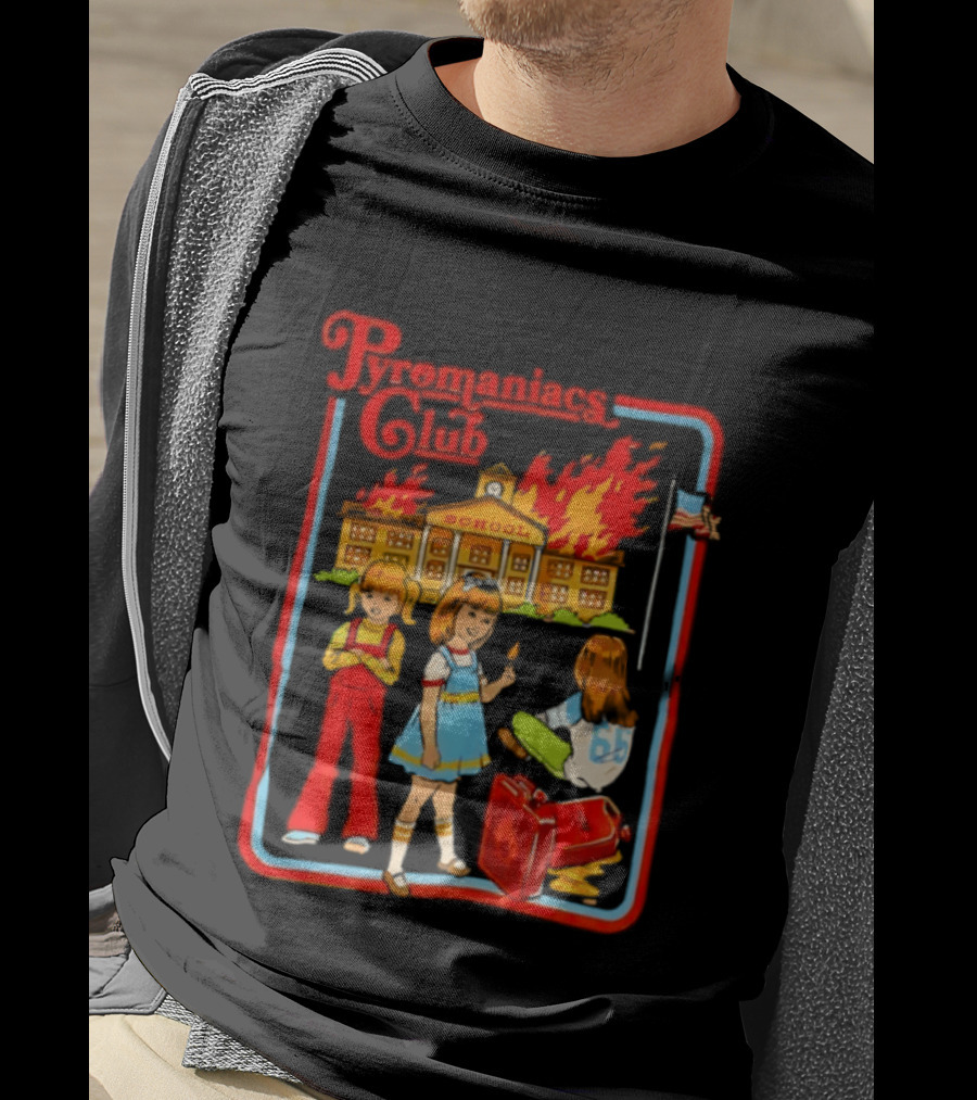 Pyromaniacs Club School Fire Retro Nostalgia T-Shirt