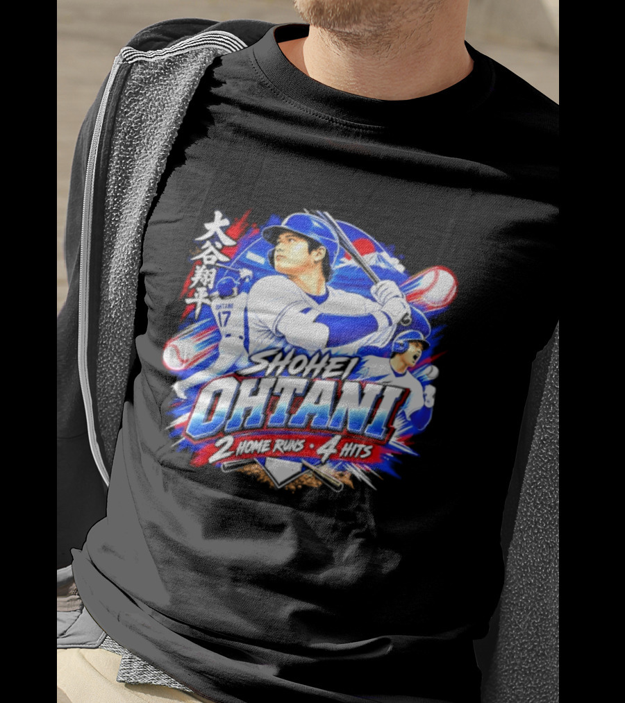 Shohei Ohtani 2 Home Runs 4 Hits Baseball Los Angeles 17 Player T-Shirt