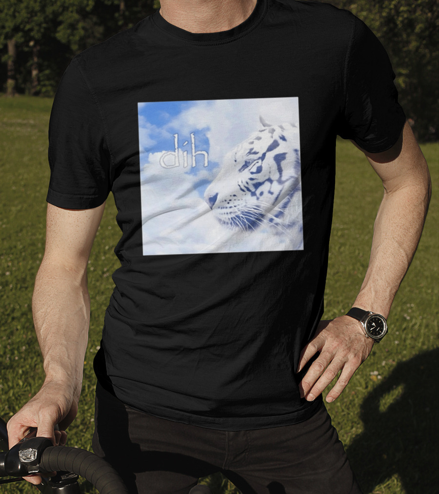 Tiger Dih Majestic Clouds White Bengal Tiger Profile T-Shirt