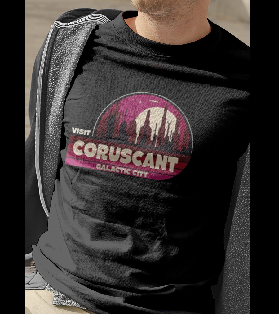 Visit Coruscant Galactic City Skyline Star Wars T-Shirt