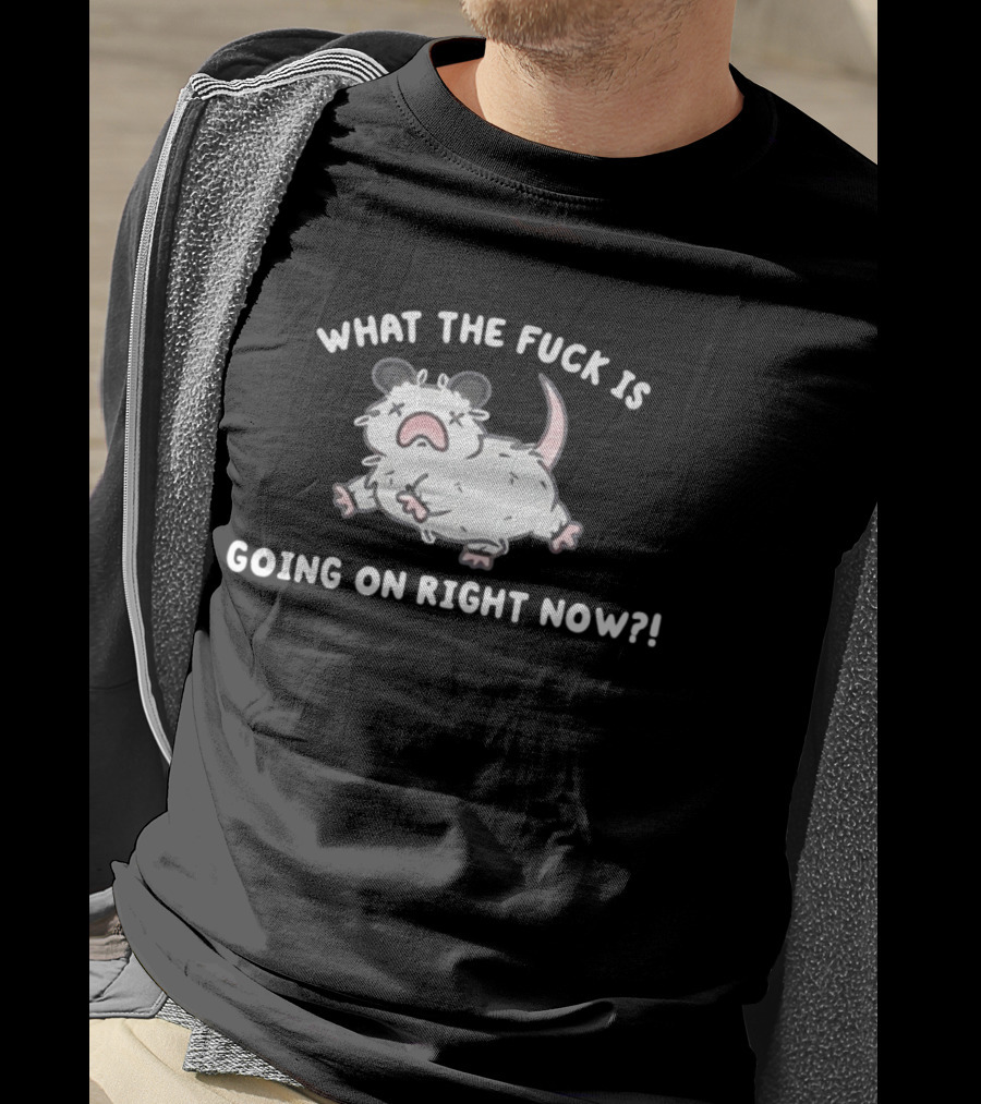 What The Fuck Is Going On Right Now Opossum T-Shirt