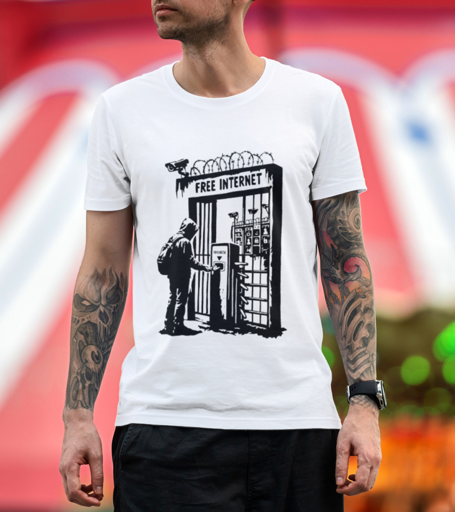 Free Internet Surveillance ID Check Privacy Concerns T-Shirt