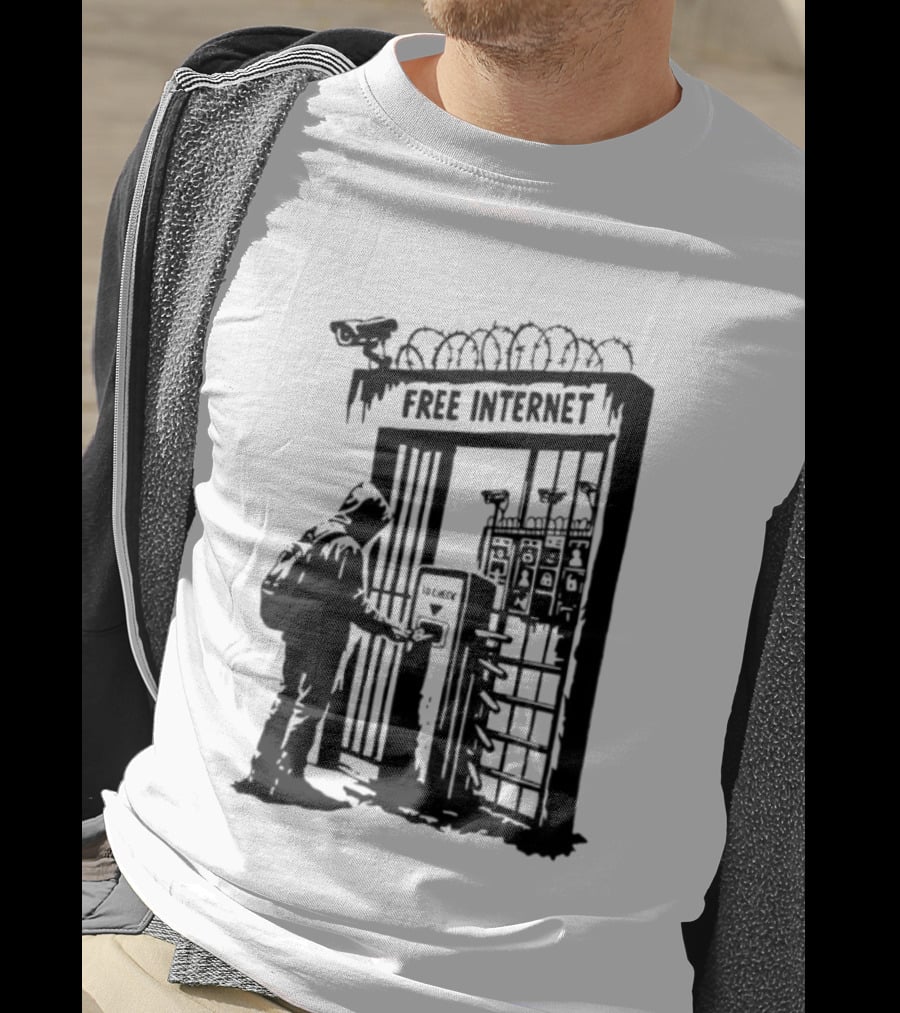 Free Internet Surveillance ID Check Privacy Concerns T-Shirt