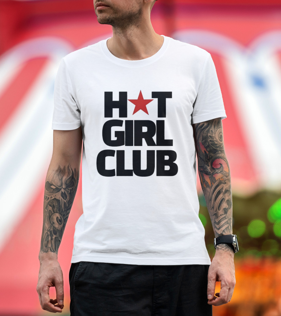 Hot Girl Club Red Star Trendy Fashion T-Shirt