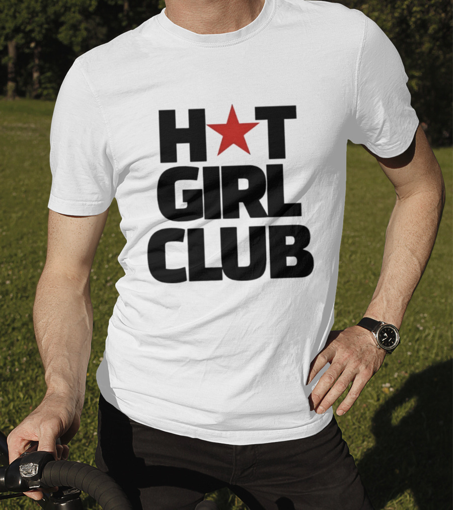 Hot Girl Club Red Star Trendy Fashion T-Shirt