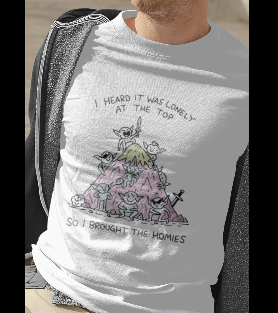 I Heard It Was Lonely At The Top So I Brought The Homies Yoda Mountain T-Shirt