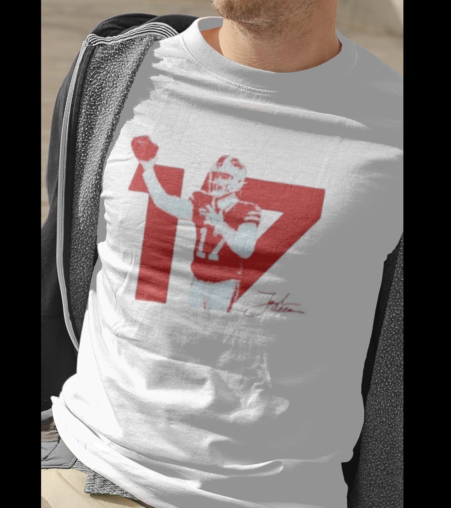 Josh Allen Buffalo Bills Number 17 Football Action T-Shirt