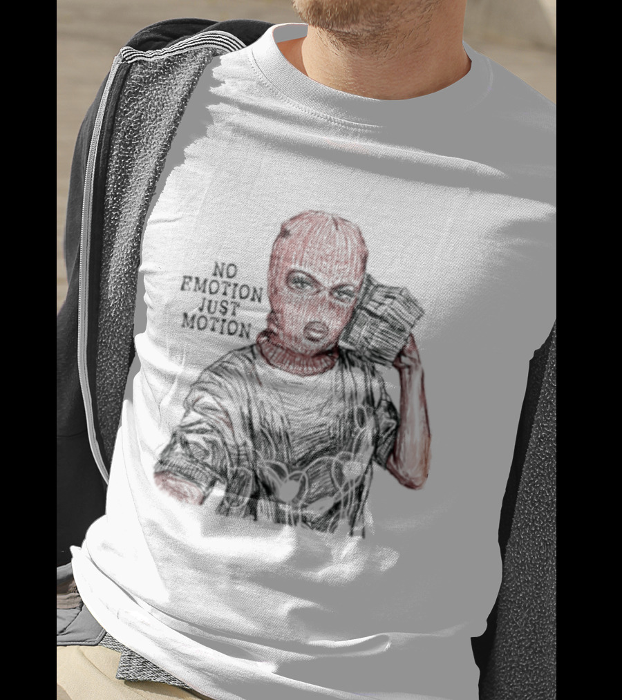 No Emotion Just Motion Balaclava Money Stacks T-Shirt