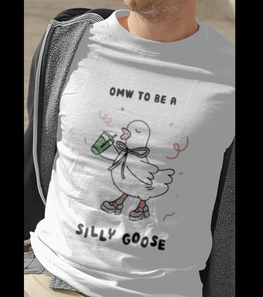 Omw To Be A Silly Goose Duck Coffee Scarf Confetti Fun T-Shirt