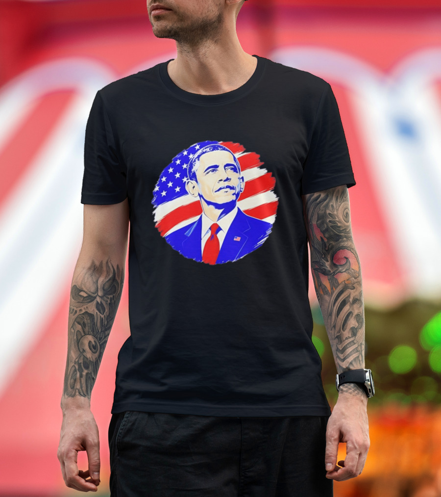 Barack Obama American Flag US President T-Shirt