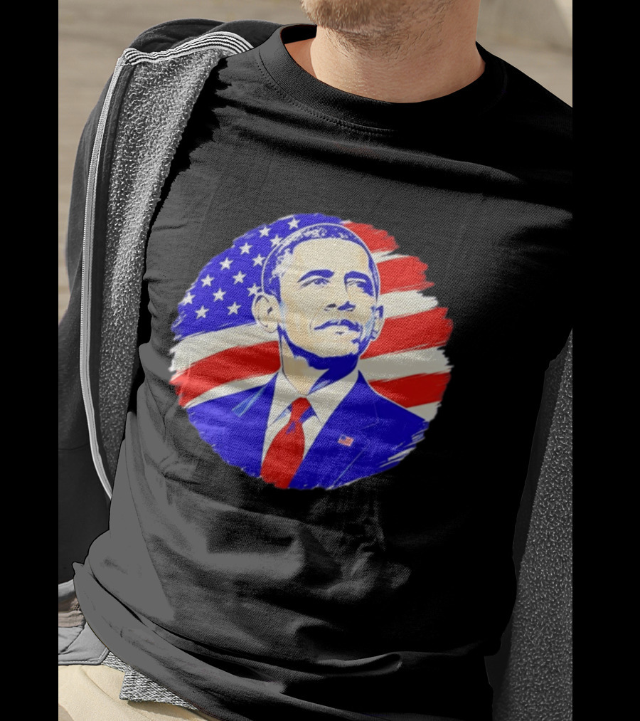 Barack Obama American Flag US President T-Shirt