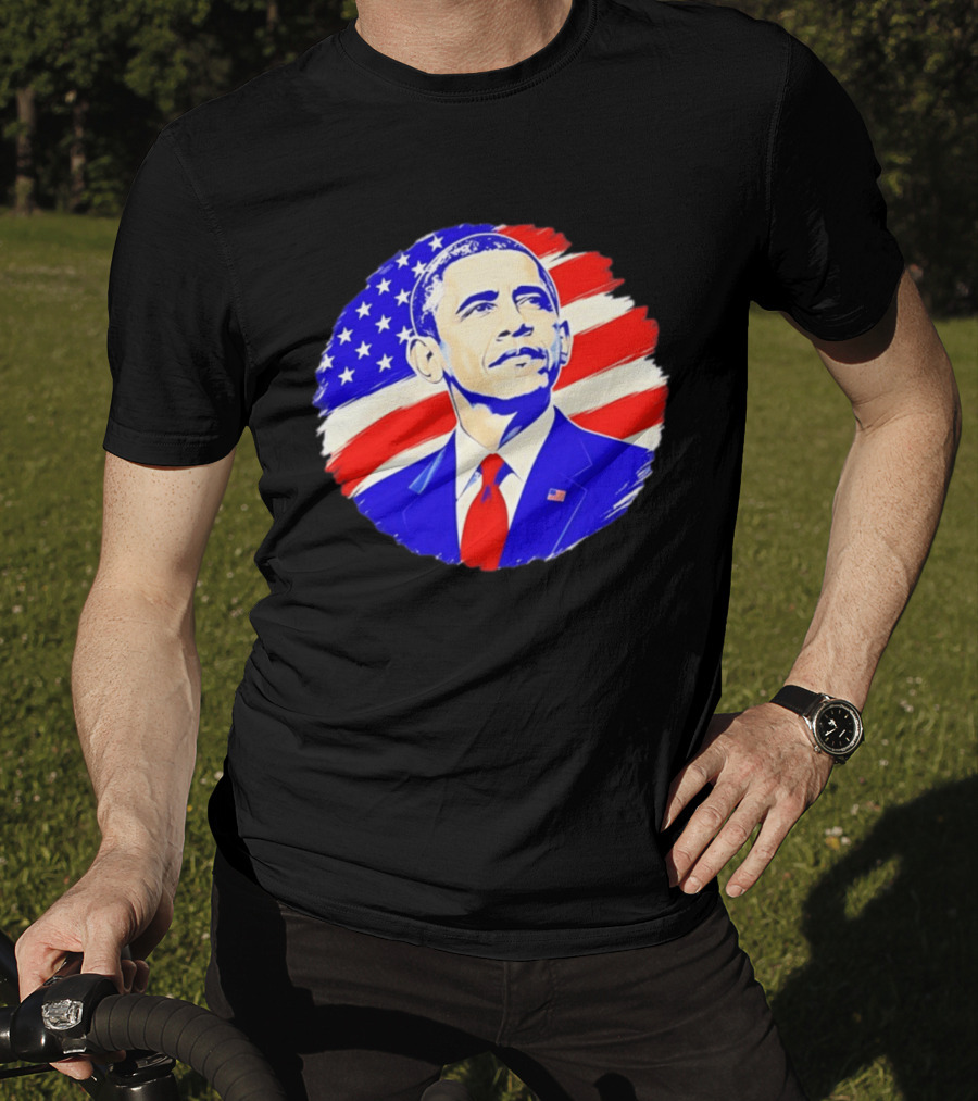 Barack Obama American Flag US President T-Shirt