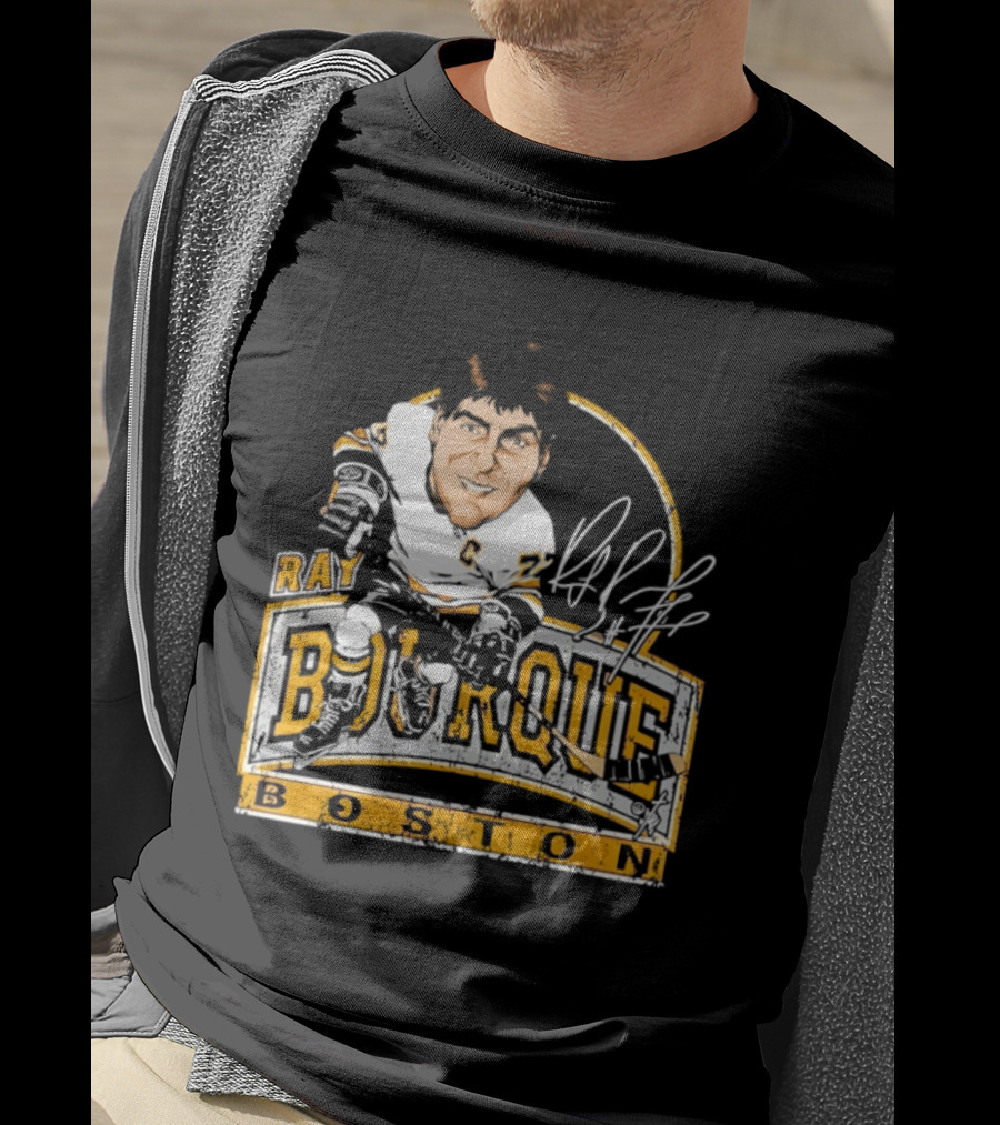 Ray Bourque Boston Bruins Hockey Bruce Stark Caricature T-Shirt