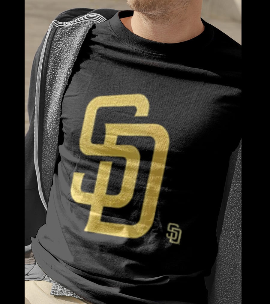 San Diego Padres SD Logo Cartoon 2 Sided T-Shirt