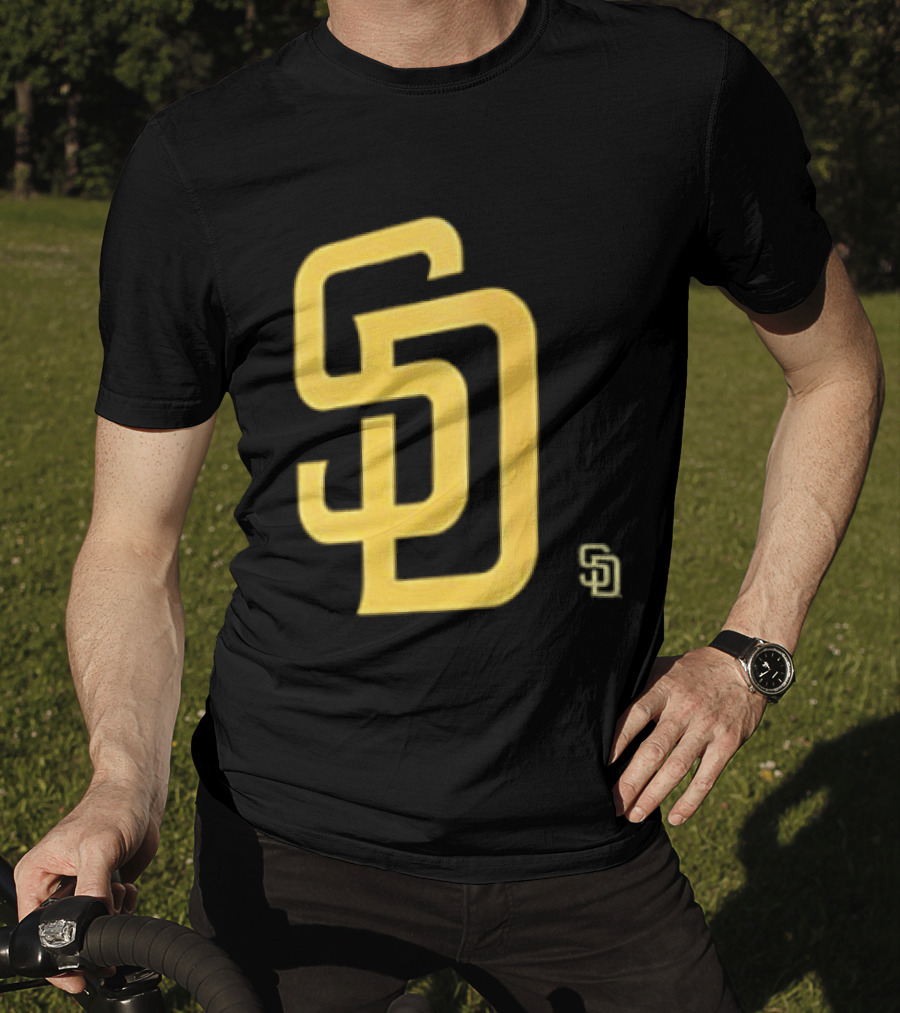 San Diego Padres SD Logo Cartoon 2 Sided T-Shirt