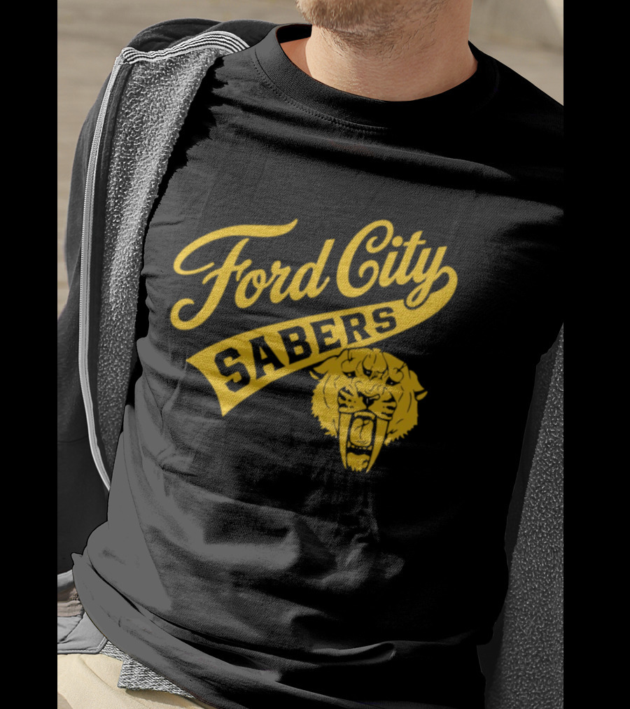Ford City Sabers Yellow Lion T-Shirt