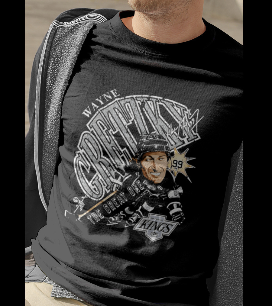 Wayne Gretzky The Great One Los Angeles Kings Bruce Stark T-Shirt