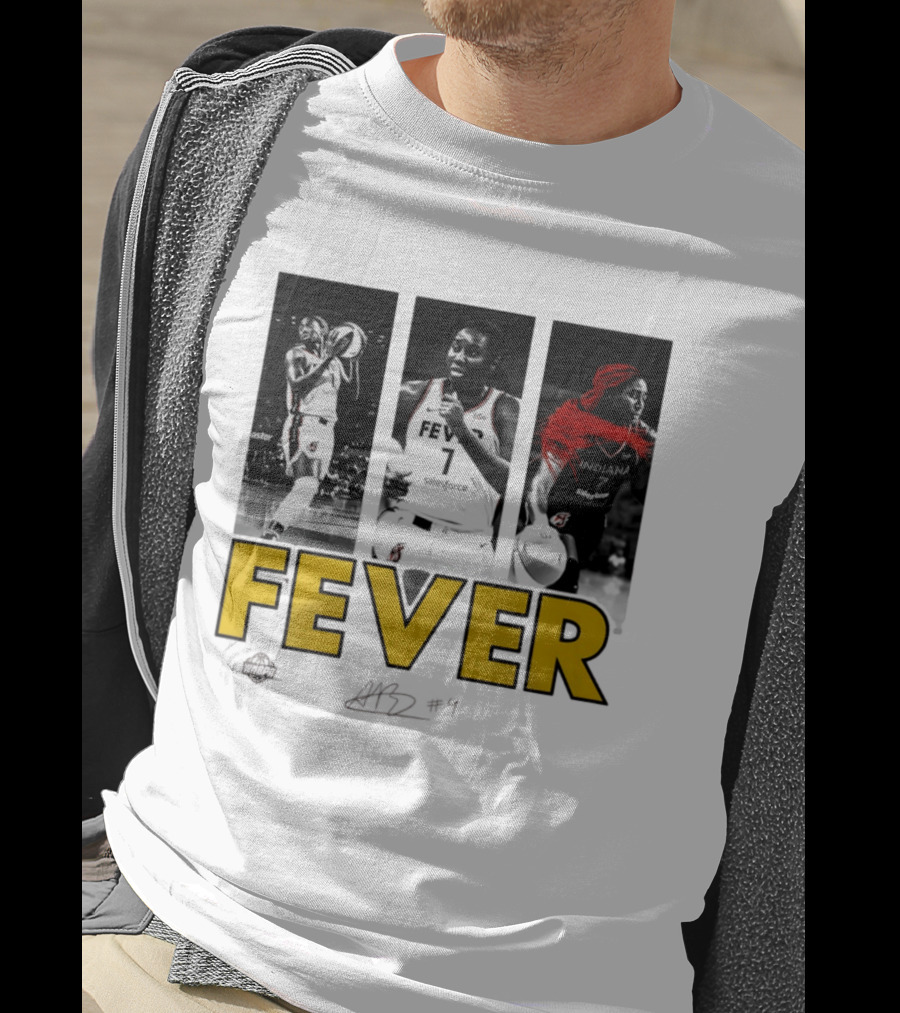 Indiana Fever Aliyah Boston WNBA Player Collage Signature T-Shirt